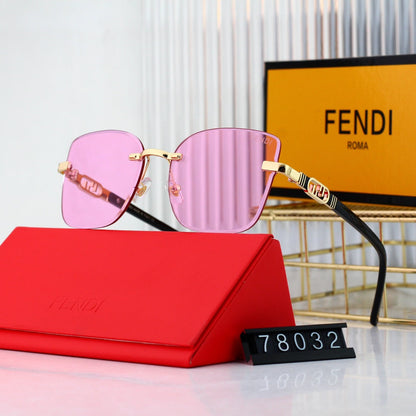 2025 Fashionable Metal Interlocking F Frame Sunglasses