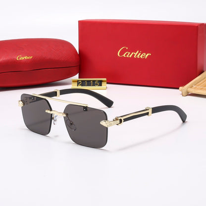 2026 Frameless leopard sunglasses 2115