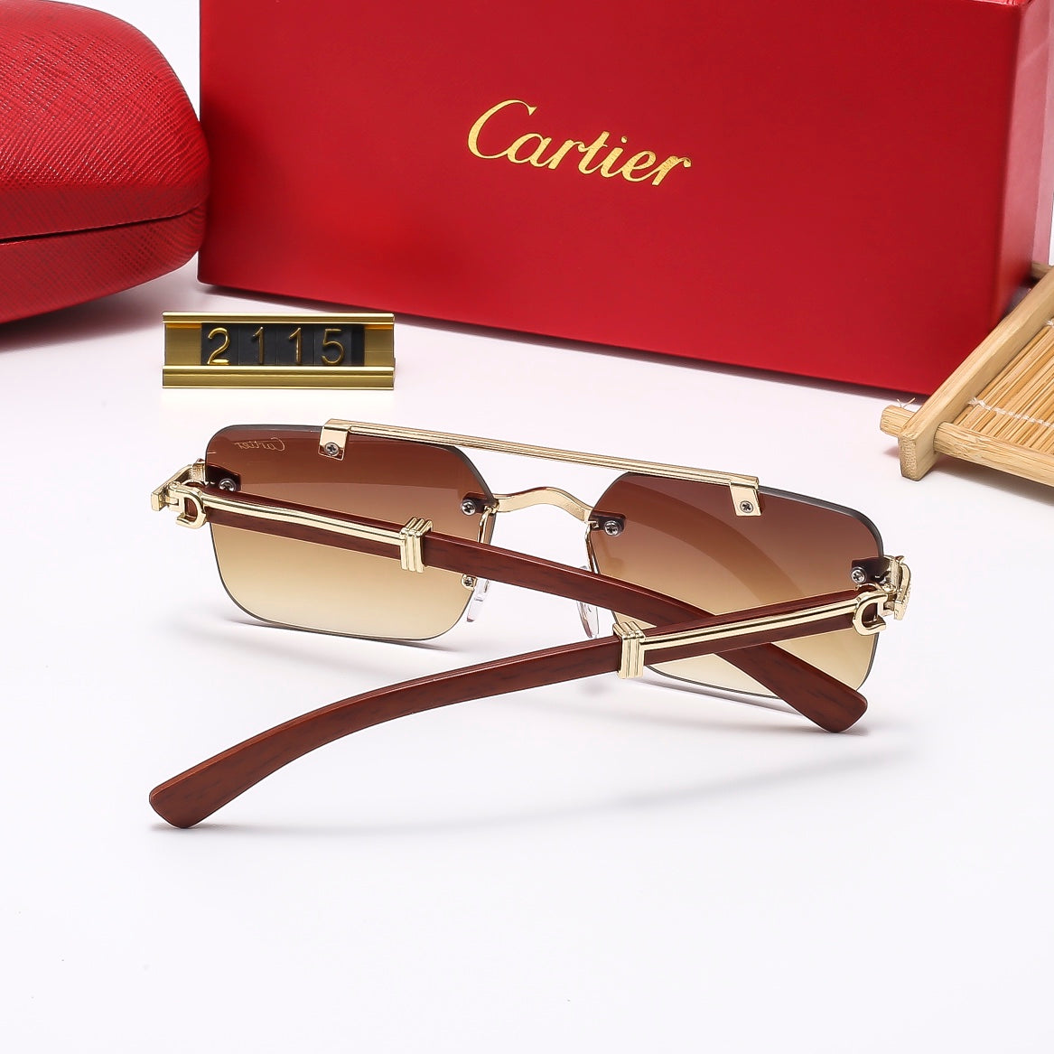 2026 Frameless leopard sunglasses 2115