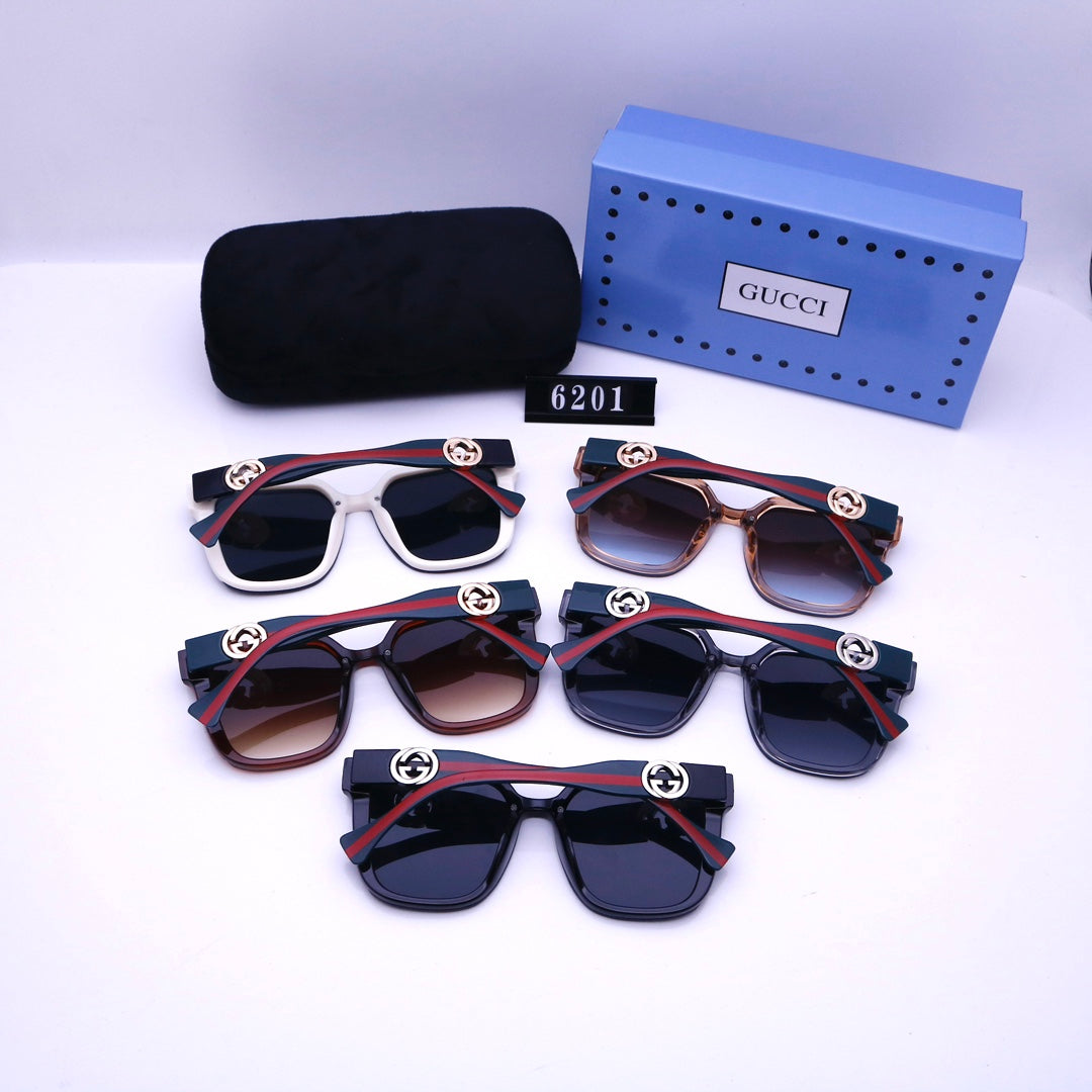 2026 Vintage Contrast Stripes Temple Sunglasses