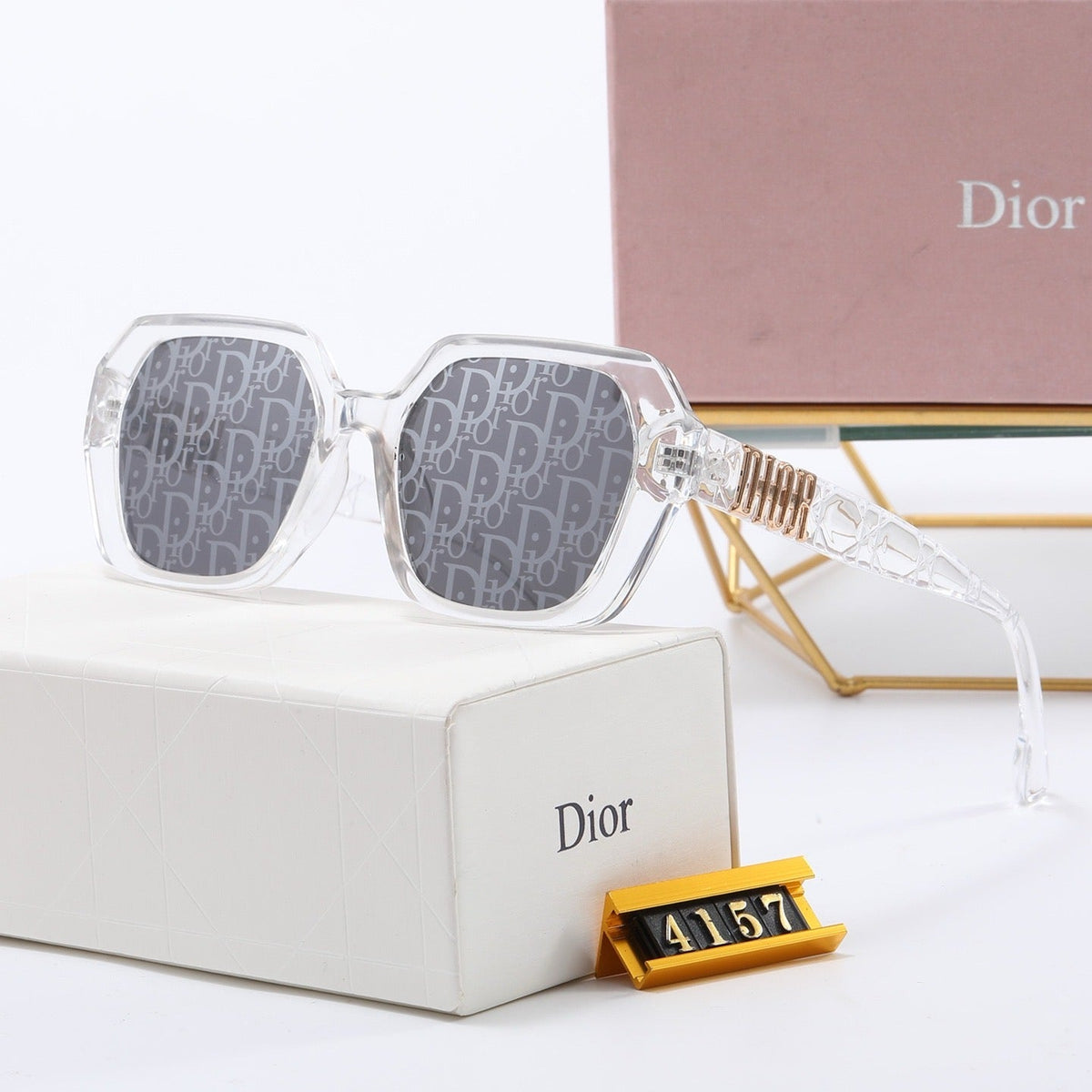 2026 Vintage Embossed Rectangular Sunglasses
