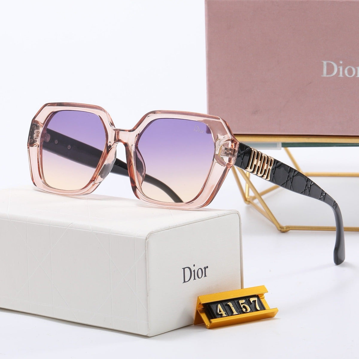2026 Vintage Embossed Rectangular Sunglasses