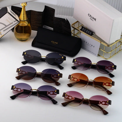 2026 Retro Rimless Round Metal Sunglasses
