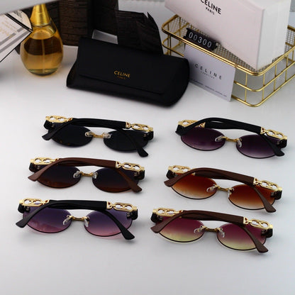 2026 Retro Rimless Round Metal Sunglasses