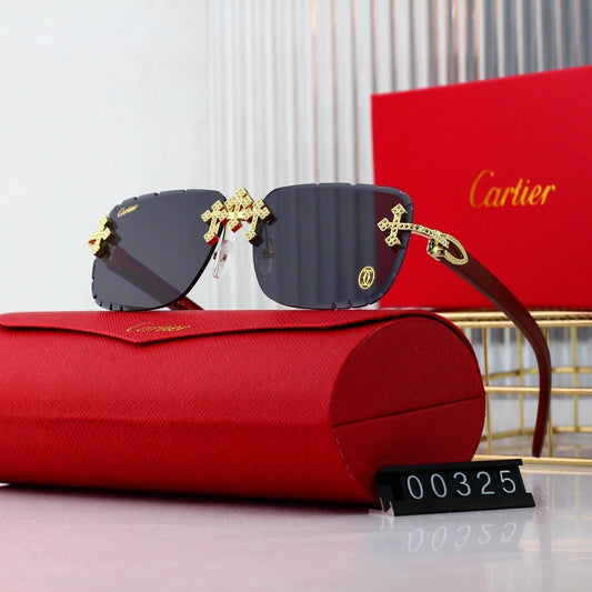 2026 Vintage Gold Cross Frameless Sunglasses