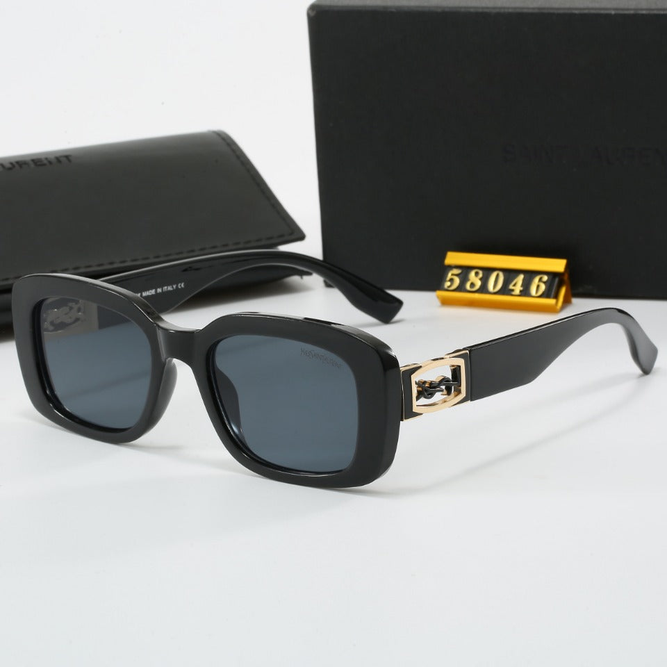 2026 Retro Black Logo Engraved Sunglasses