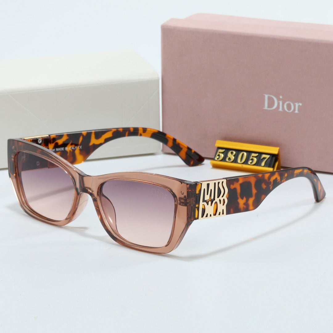 2026 Metal Signature Temples Rectangular Sunglasses