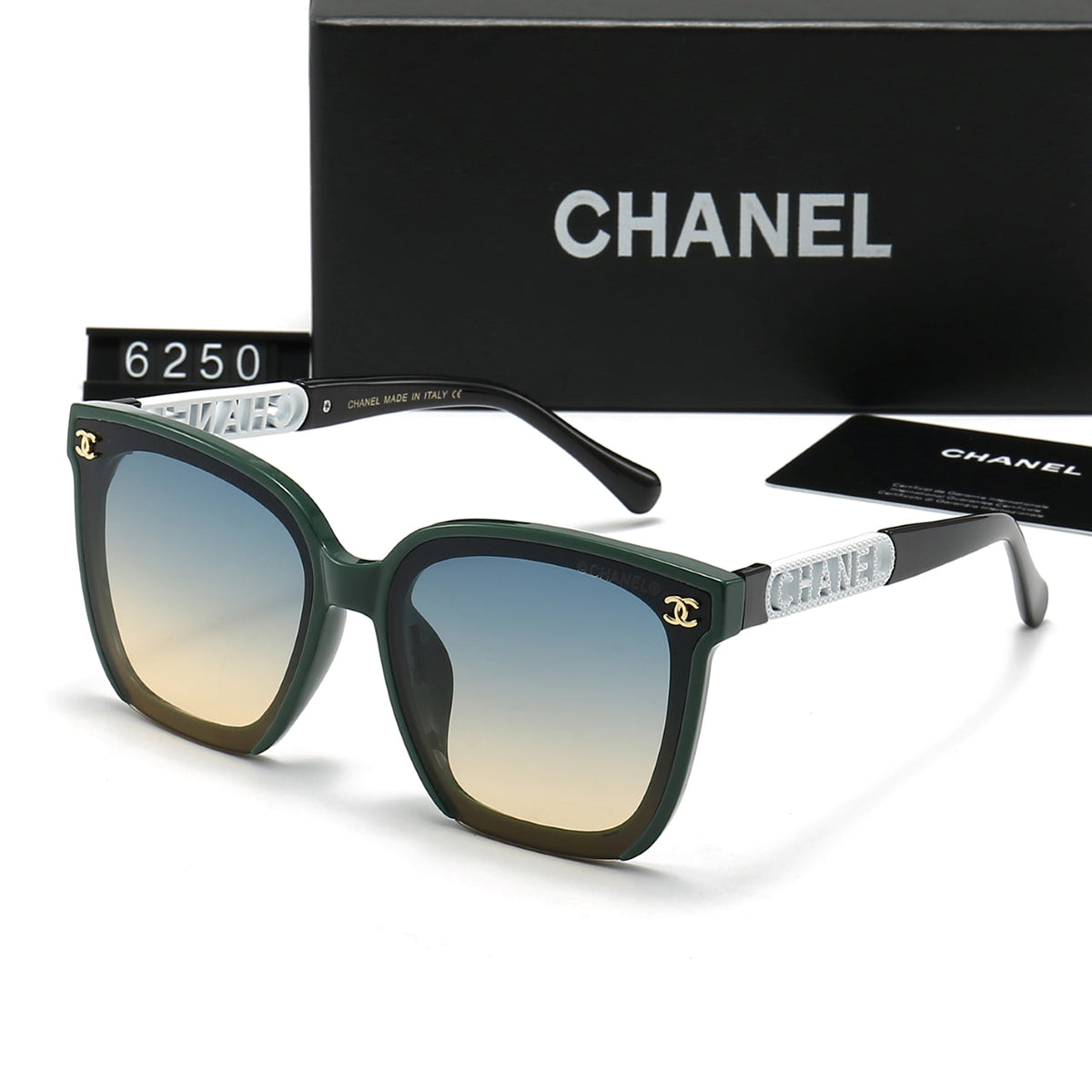 2026 Classic Woman's Diamond Letters Frame Sunglasses