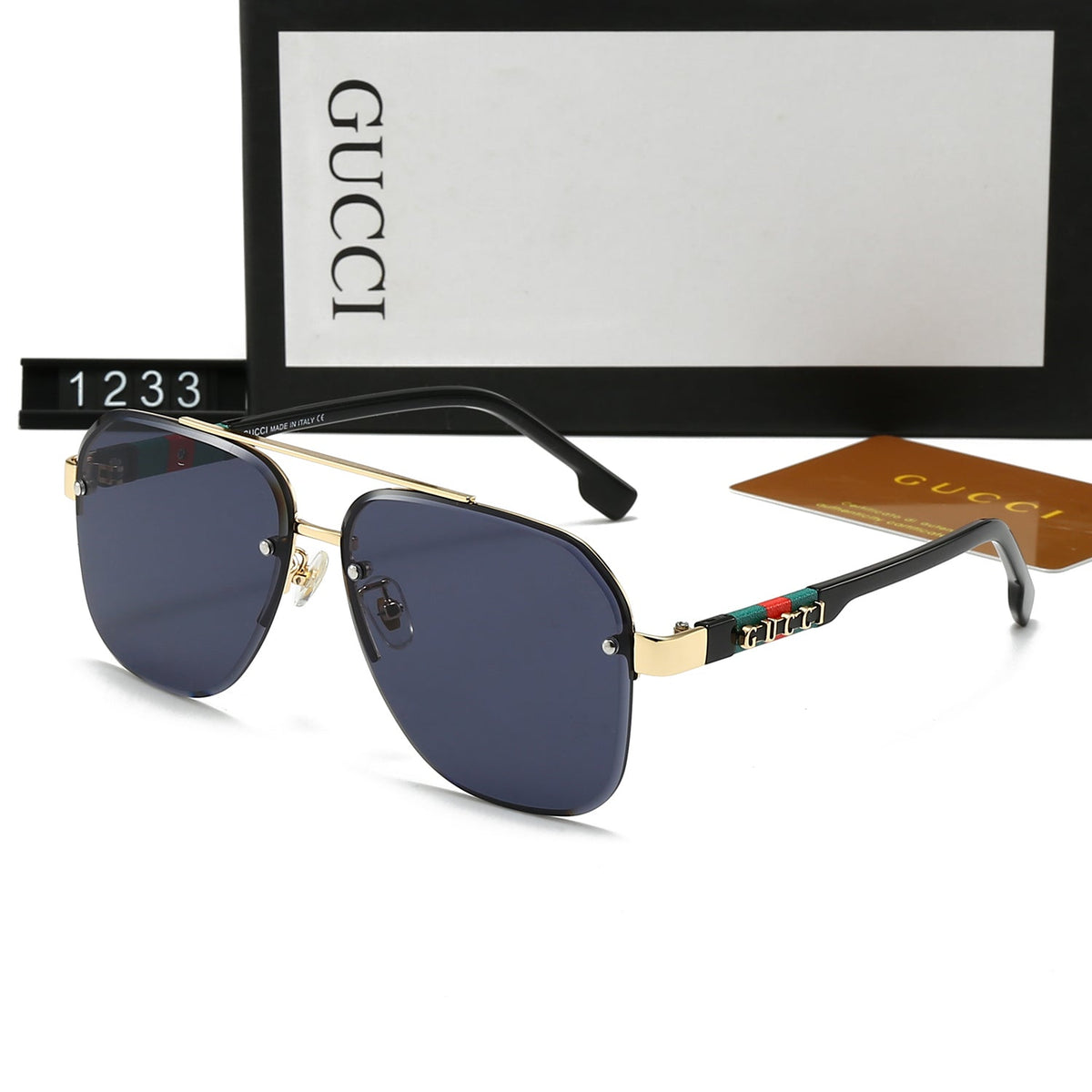 2026 Unisex Double Bridge Letters Metal Sunglasses