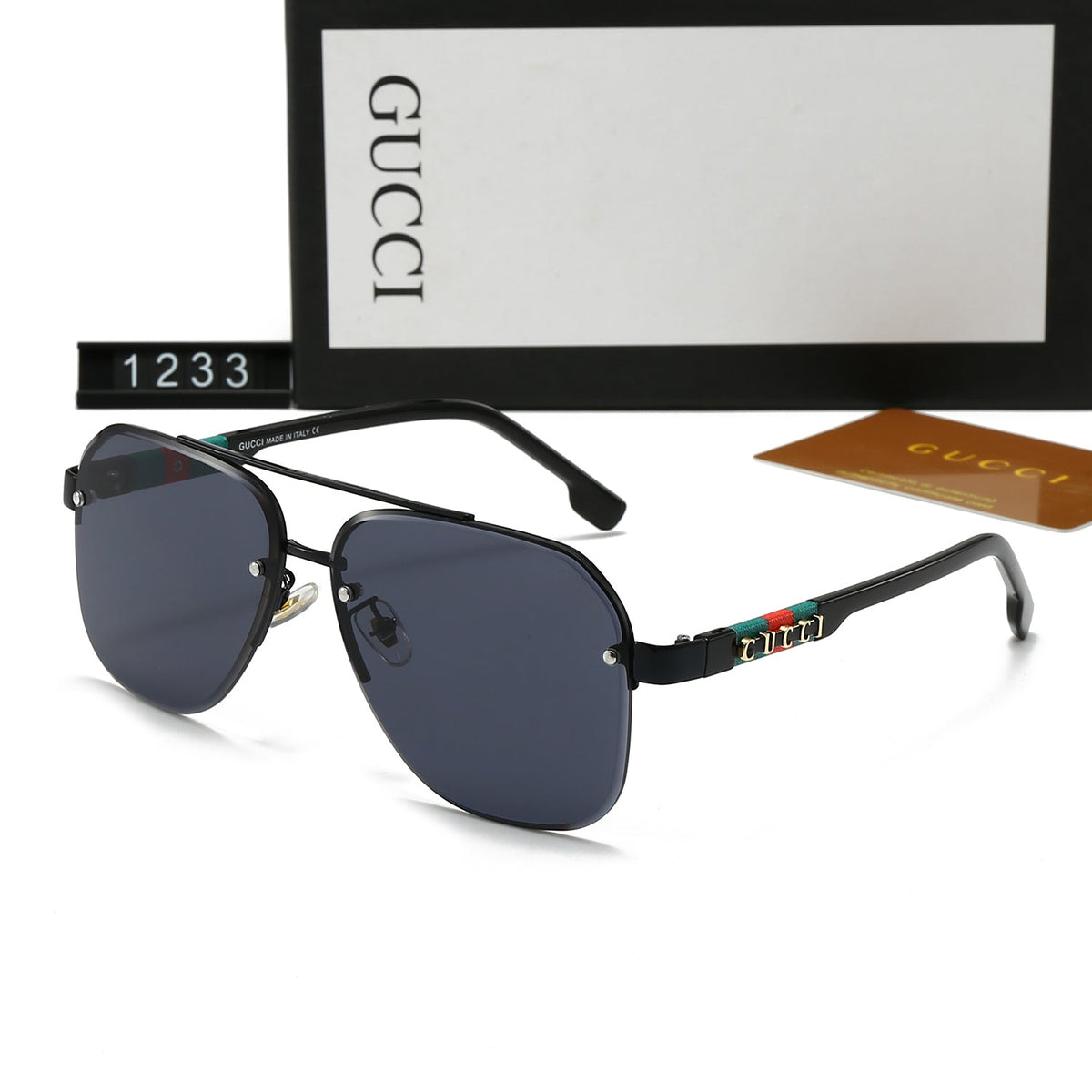 2026 Unisex Double Bridge Letters Metal Sunglasses