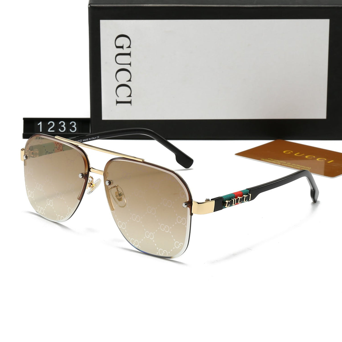 2026 Unisex Double Bridge Letters Metal Sunglasses